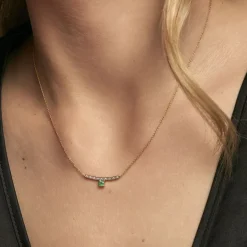 Histoire d'Or Collier Emeald Is The New Black Or Jaune Emeraude Diamant* Colliers|Colliers