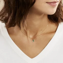 Histoire d'Or Collier Emotion Or Jaune Emeraude Diamant* Colliers|Colliers