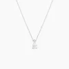 Online Histoire d'Or Collier Enis Or Blanc Oxyde De Zirconium Et Olivine