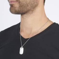 New Histoire d'Or Collier Eutrope Acier Blanc