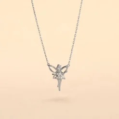 Outlet Histoire d'Or Collier Fee Or Blanc Diamant