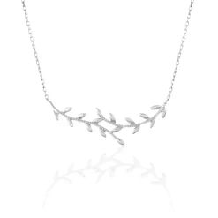 Outlet Histoire d'Or Collier Folia Argent Blanc