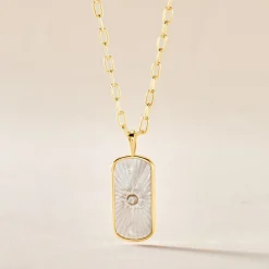 Best Histoire d'Or Collier Goddess Argent Doré Nacre Oxyde De Zirconium argent doré nacre blanc