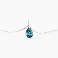 Histoire d'Or Collier Goutte Or Blanc Topaze or blanc topaze london blue