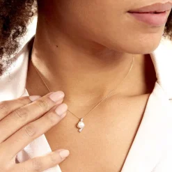 Hot Histoire d'Or Collier Grazilla Or Bicolore Perle De Culture Et Diamant