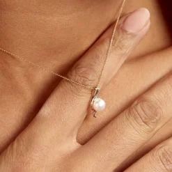 Hot Histoire d'Or Collier Grazilla Or Bicolore Perle De Culture Et Diamant