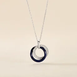 Outlet Histoire d'Or Collier Grizzel Argent Céramique Oxyde argent blanc céramique bleue