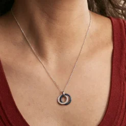 Outlet Histoire d'Or Collier Grizzel Argent Céramique Oxyde argent blanc céramique bleue