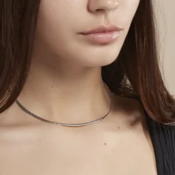 Histoire d'Or Collier Ivy Maille Haricot Or Blanc