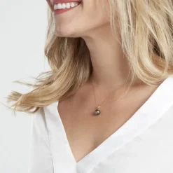 Histoire d'Or Collier Jodocus Or Jaune Perle De Tahiti Oxyde Zirconium* Colliers|Colliers