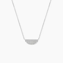 Hot Histoire d'Or Collier Katia Argent Blanc Oxyde De Zirconium