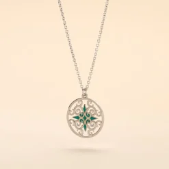 Online Histoire d'Or Collier Krysia Argent Blanc Email Turquoise