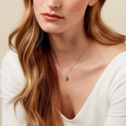 Clearance Histoire d'Or Collier Laugane Argent Blanc Oxyde De Zirconium