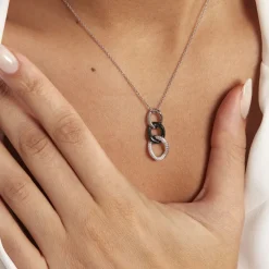 Outlet Histoire d'Or Collier Link Argent Blanc Céramique Et Oxyde De Zirconium