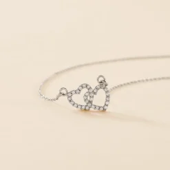 Best Histoire d'Or Collier Loving Argent Blanc Oxyde De Zirconium