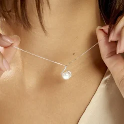 Histoire d'Or Collier Lucinda Or Blanc Perle De Culture Et Oxyde De Zirconium* Colliers|Colliers