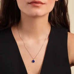 New Histoire d'Or Collier Lunatique Argent Blanc Lapis Lazuli Nacre argent blanc lapis lazuli bleu