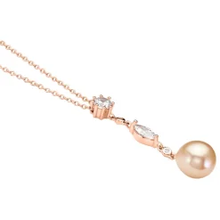 New Histoire d'Or Collier Lynes Argent Rose Perle De Culture Et Oxyde De Zirconium