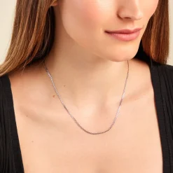 Hot Histoire d'Or Collier Maille Piato Argent Blanc