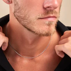 Hot Histoire d'Or Collier Maille Piato Argent Blanc