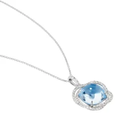 Discount Histoire d'Or Collier Marie-jacqueline Or Blanc Topaze Et Diamant