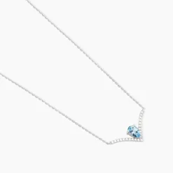 Online Histoire d'Or Collier Marlene Or Blanc Topaze Et Oxyde De Zirconium