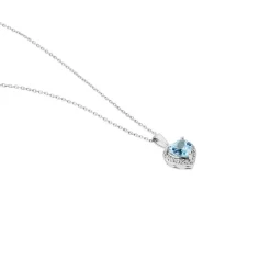 Histoire d'Or Collier Meliora Or Blanc Topaze Bleu Sky Oxyde De Zirconium* Colliers|Colliers