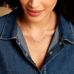 Histoire d'Or Collier Midnight Flower Argent Blanc Oxyde De Zirconium* Colliers|Colliers