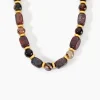 Histoire d'Or Collier Miky Acier Jaune Pierre De Synthese Agate