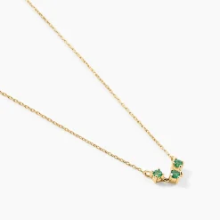 New Histoire d'Or Collier Muhsina Or Jaune Emeraude