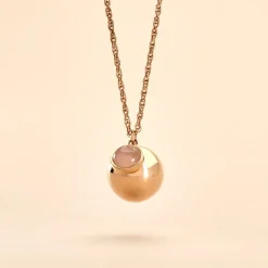 Histoire d'Or Collier My Bola Acier Rose Quartz* Colliers|Sautoirs