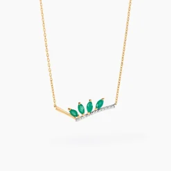 Histoire d'Or Collier Navette Or Jaune Emeraude Diamant or jaune émeraude