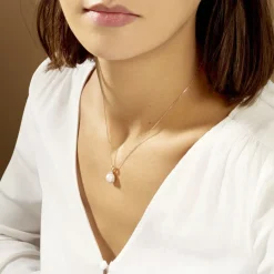 Online Histoire d'Or Collier Olivia Argent Rose Perle De Culture Et Oxyde De Zirconium