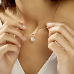 Online Histoire d'Or Collier Olivia Argent Rose Perle De Culture Et Oxyde De Zirconium