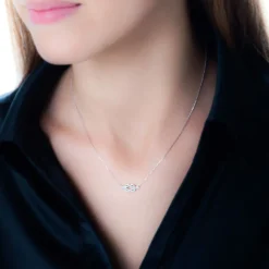 Histoire d'Or Collier Ondine Or Blanc Diamant