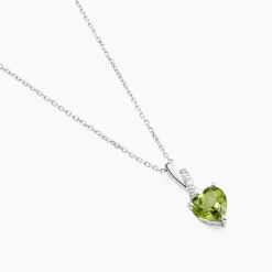 Sale Histoire d'Or Collier Or Blanc Clothilde Péridot or blanc péridot vert