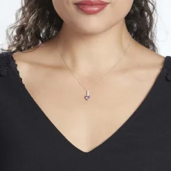 Histoire d'Or Collier Or Blanc Fany Améthyste Oxydes De Zirconium* Colliers|Colliers