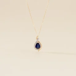 Discount Histoire d'Or Collier Or Jaune Angelika Saphir