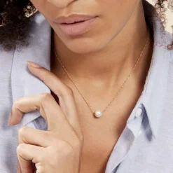 Discount Histoire d'Or Collier Or Jaune Bibimo Perle De Culture