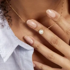 Discount Histoire d'Or Collier Or Jaune Bibimo Perle De Culture