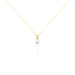 Histoire d'Or Collier Or Jaune Bragi Perle De Culture Oxyde De Zirconium* Colliers|Colliers