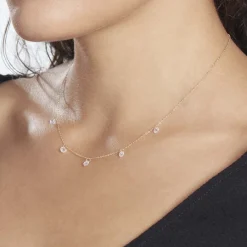 Histoire d'Or Collier Or Jaune Leucitica Oxydes De Zirconium* Colliers|Colliers