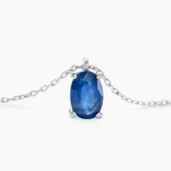 Online Histoire d'Or Collier Ovale or blanc saphir