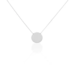 Histoire d'Or Collier Pastille Gravable Or Blanc* Bijoux Personnalisés|Colliers