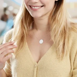 Histoire d'Or Collier Pastille Gravable Or Blanc* Bijoux Personnalisés|Colliers