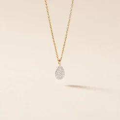 Hot Histoire d'Or Collier Pear C Or Jaune Diamant