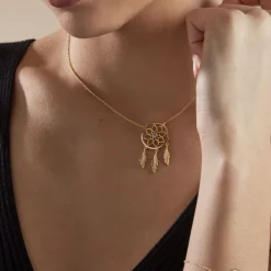 Histoire d'Or Collier Plaqué Or Jaune Attrape Rêves Turquoise* Colliers|Colliers