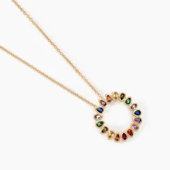 Sale Histoire d'Or Collier Plaqué Or Jaune Ethem Pierres Multicolores