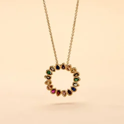 Sale Histoire d'Or Collier Plaqué Or Jaune Ethem Pierres Multicolores