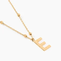 Hot Histoire d'Or Collier Plaqué Or Jaune Lettra